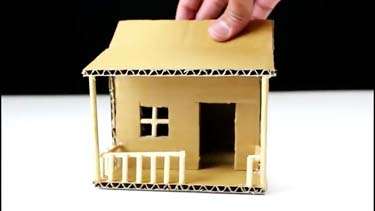 نحوه ساختن آسان یک خانه مقوایی کوچک زیبا
