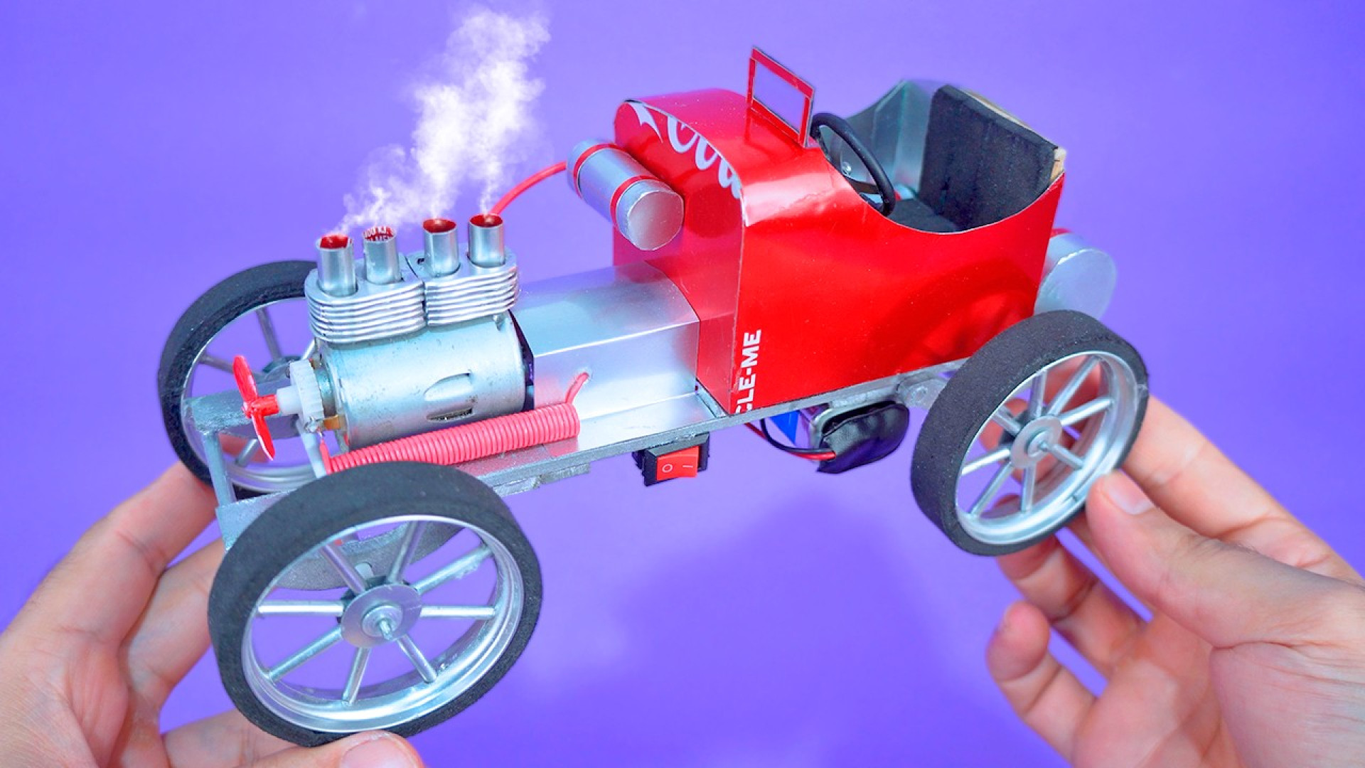 آموزش ساخت ماشین کلاسیک با قوطی نوشابه کوکا , کاردستی با وسایل دورریختنی